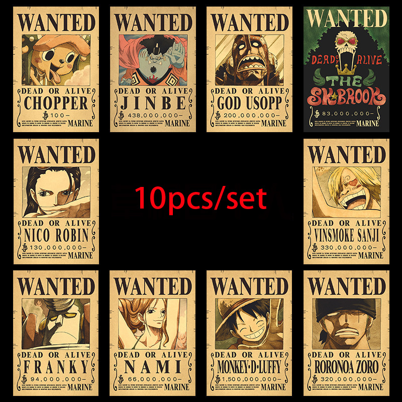 Vintage Collectible Dolls - 10 Pezzi Poster Anime One Piece