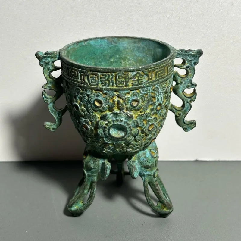 Collectible Vintage Wine - Calice Rituale in Bronzo Antico con