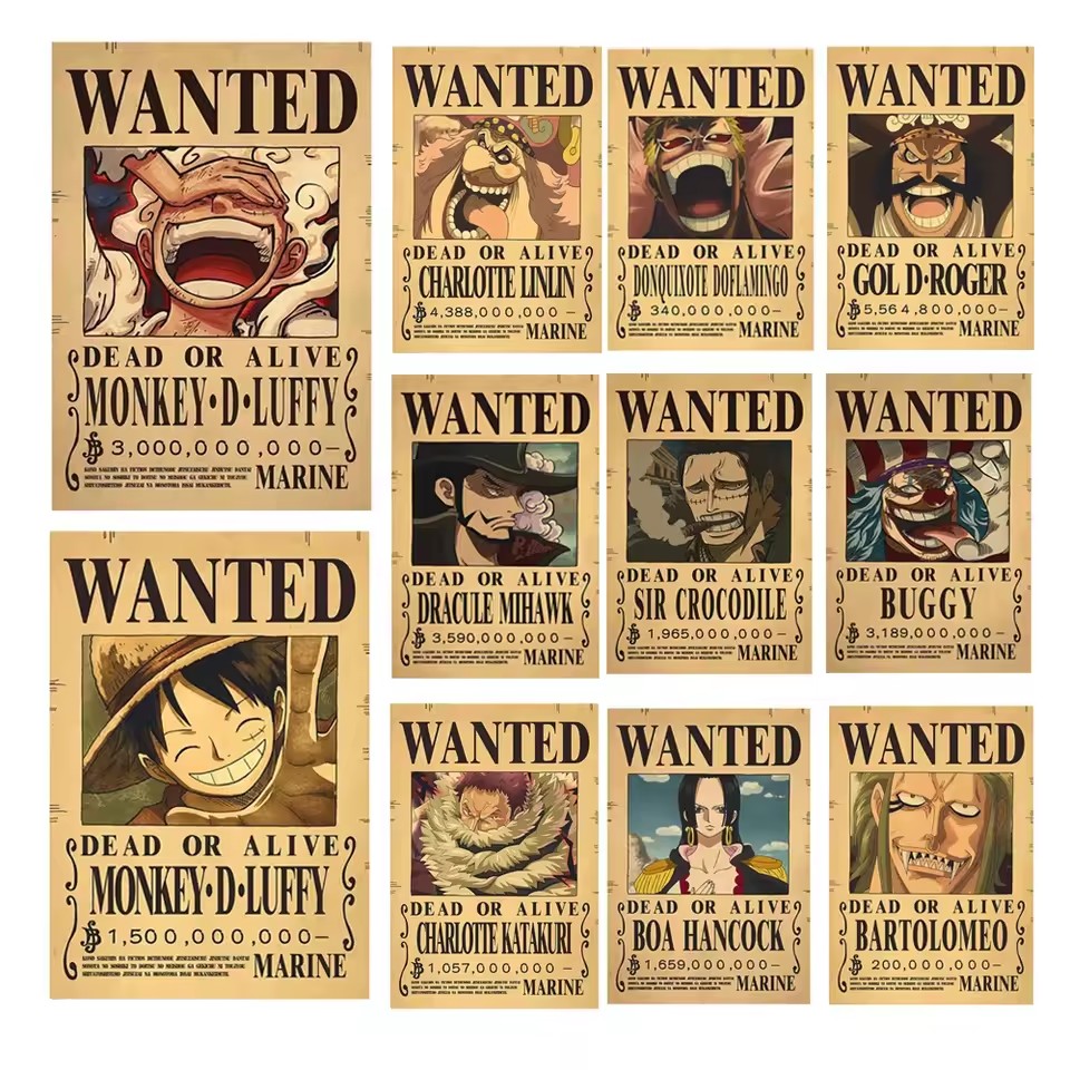 Vintage Collectible Dolls - Poster Anime One Piece con Borse