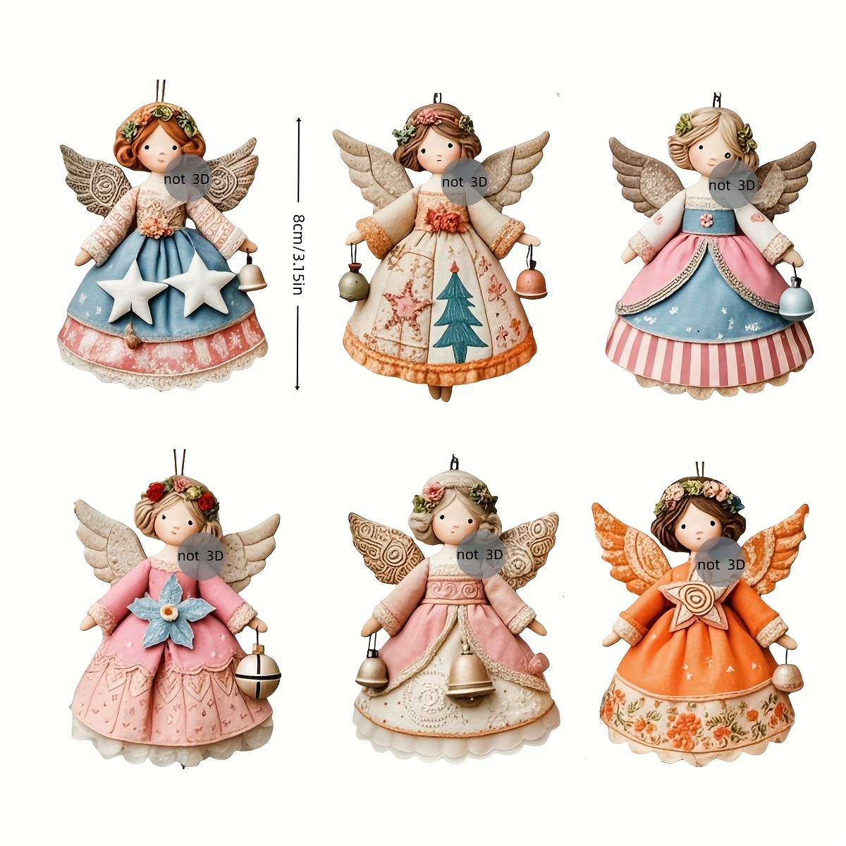 6/12 Pezzi Ornamenti Angelo 2D - Vintage Collectible Dolls recensione e prezzo